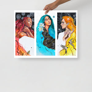 3 Nymphs - Paper print